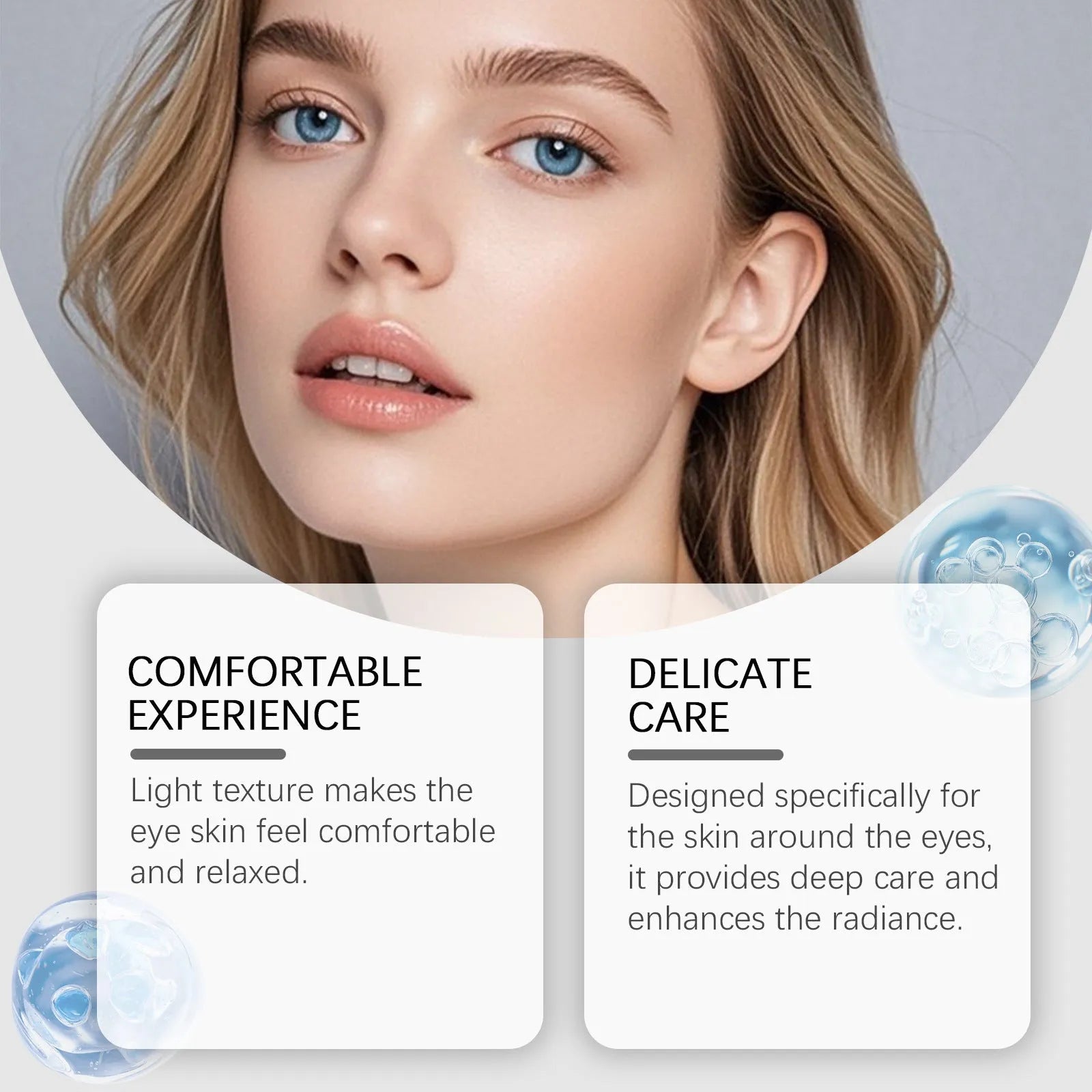20g tube of moisturising eye cream with ceramide EOS and tripeptide copper-1 ingredients