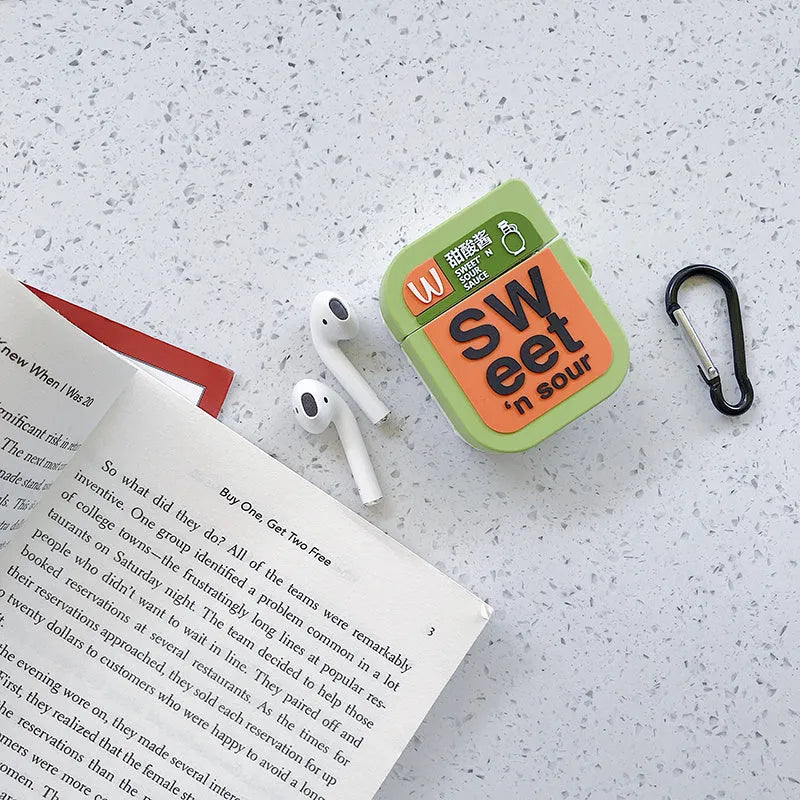 Cartoon animal design silicone case for AirPods 1 and 2 generation in multiple colour options