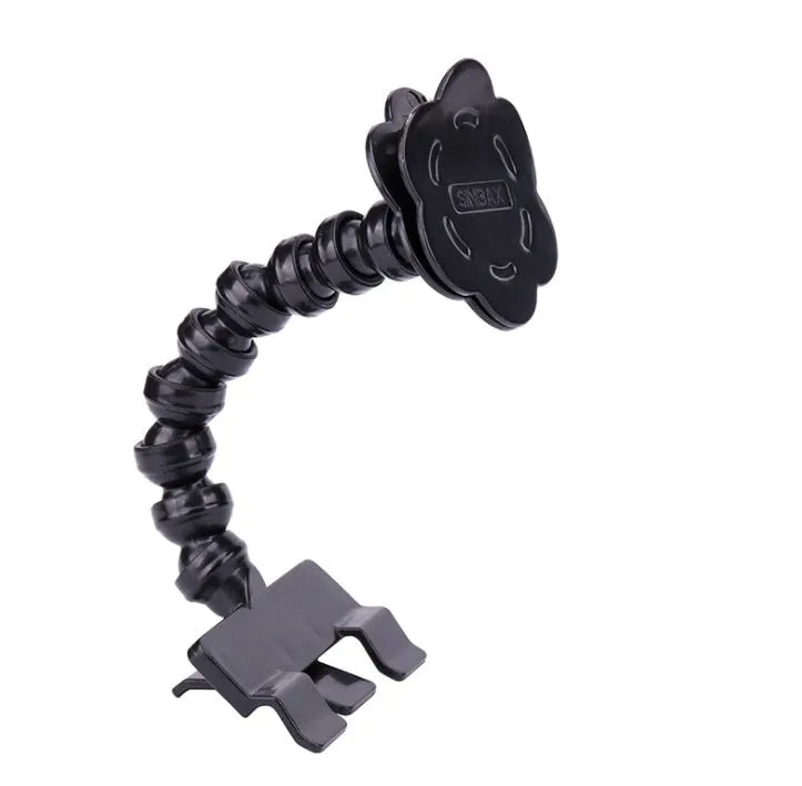 Black and white pet selfie stick with square and flower clips for mobile phone photography