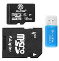 Mini USB TF and SD memory card reader on a white background
