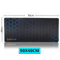 Custom cartoon design extended desk mouse mat with keyboard and mouse on non-slip rubber base.
