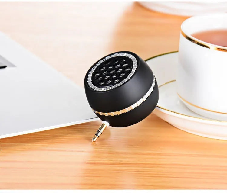 Universal mono amplifier speaker in black, gold, or rose gold with engineering plastic case.