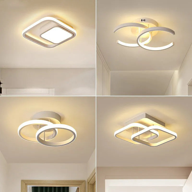 Geometric LED corridor wall lights in three styles for hotel and restaurant lighting