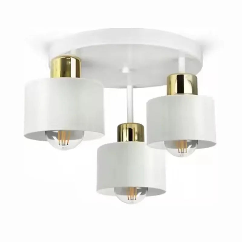 Wrought iron ceiling light black ribbon three-head lampshade alloy modern simplicity
