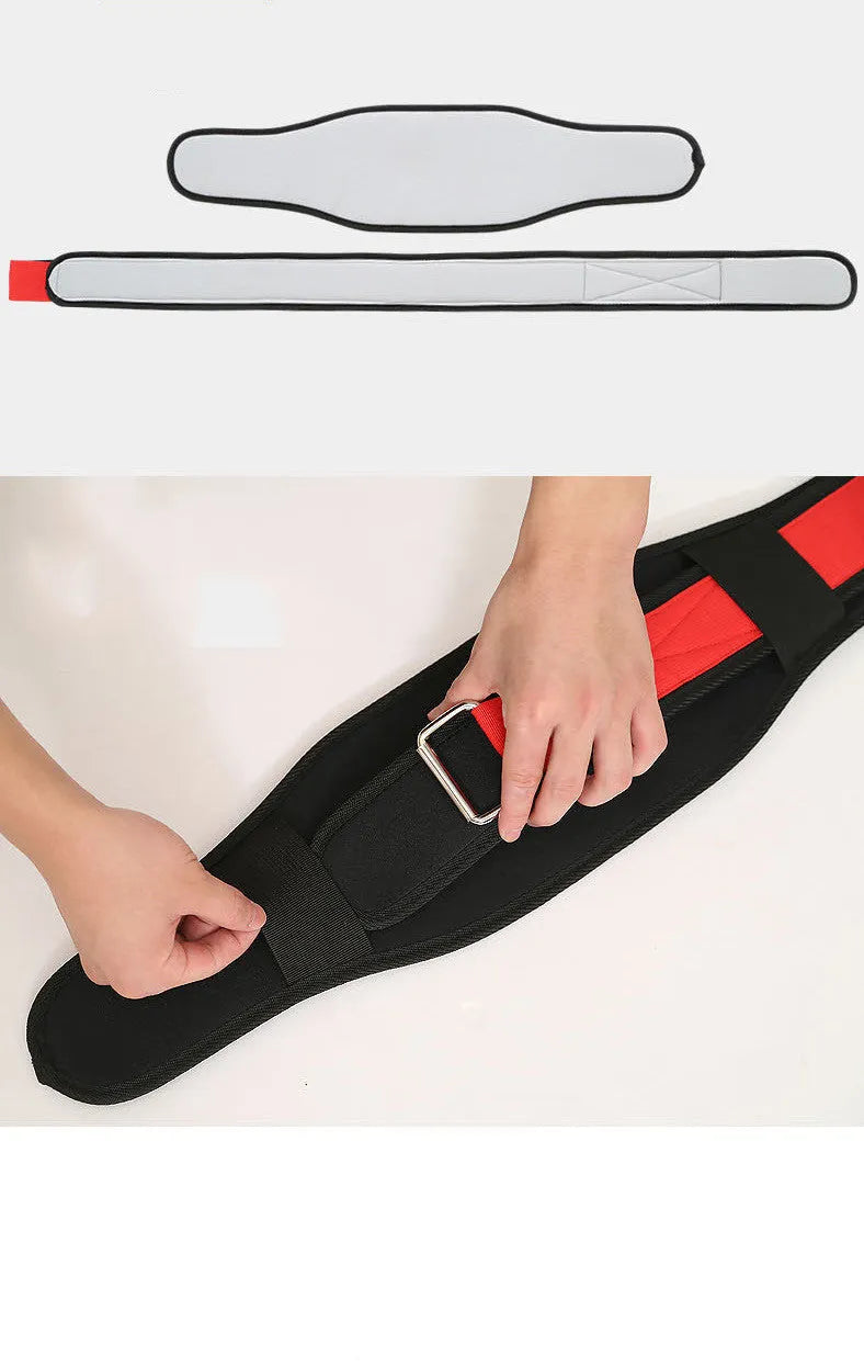 Nylon fitness weightlifting waistband support belt in black colour