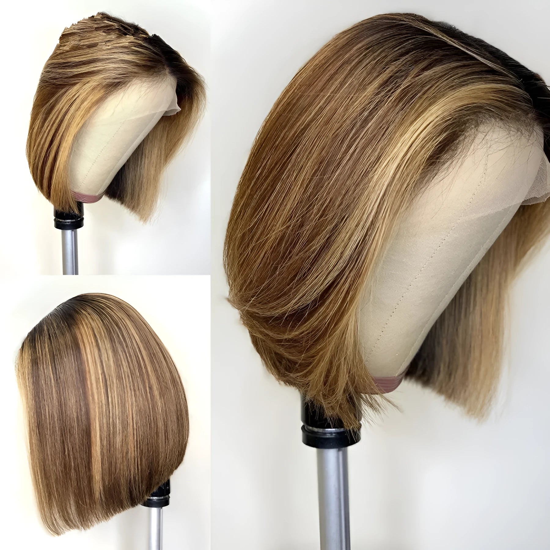 High temperature silk side split colour wig in coffee gradient, 70cm long hair wig for women
