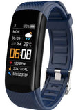 Adult silicone pedometer bracelet with 0.96-inch touchscreen display in multiple colour options