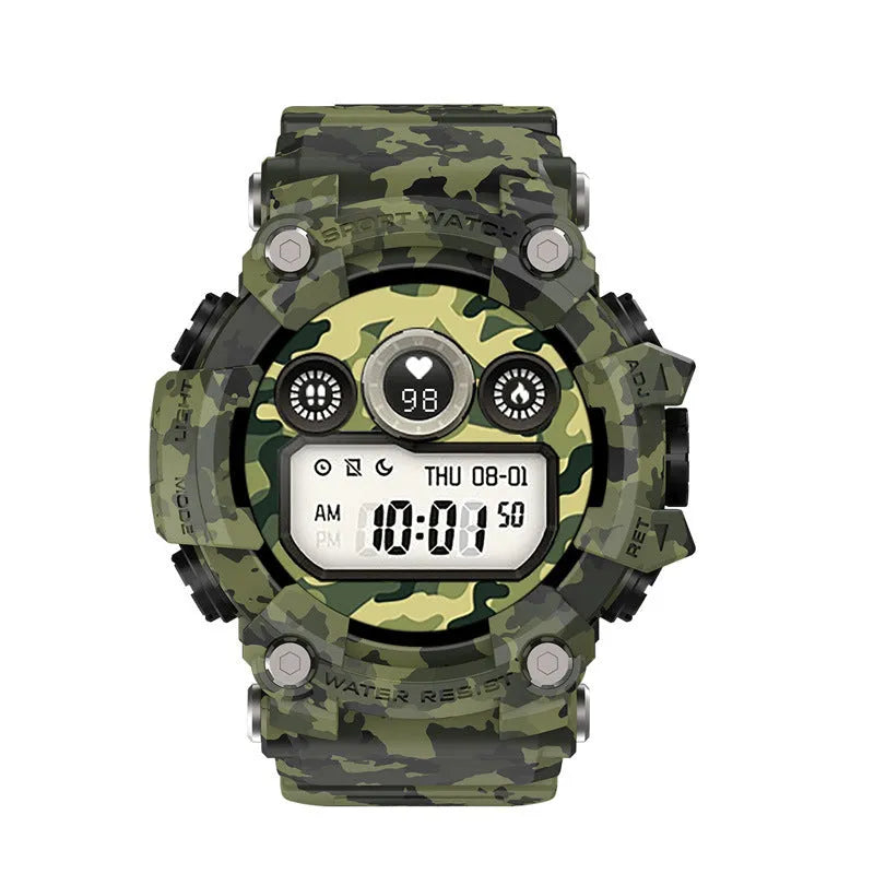 T6 tactical smart watch with 1.3-inch screen on wrist showing health monitoring display