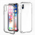 Clear transparent TPU iPhone case showing the phone's back through the material.