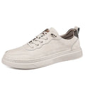 Versatile low-top cowhide flat shoes in black, beige, khaki for outdoor mountaineering and leisure