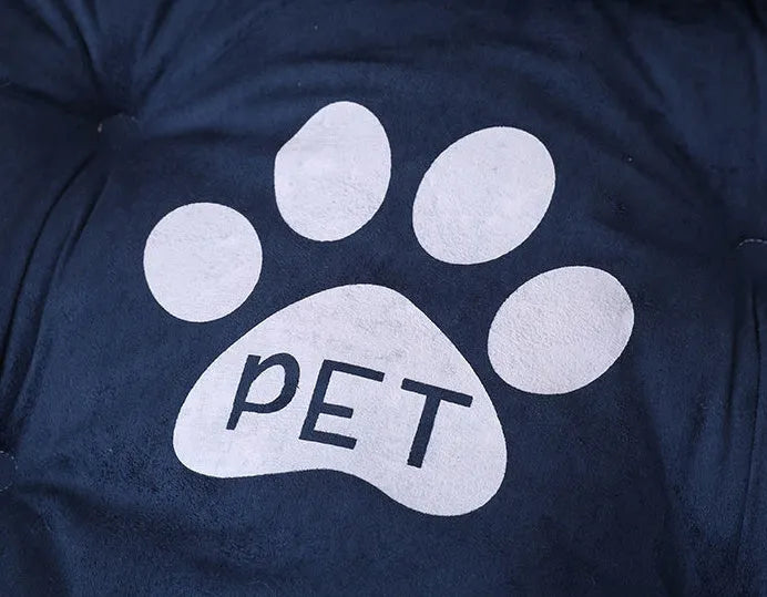 PP cotton pet nest for cats and dogs in blue colour, available in six sizes from 45cm to 90cm