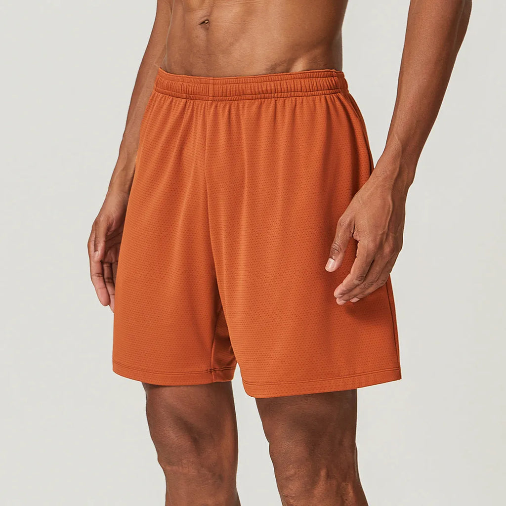 Men's quick-dry running shorts in multiple colours with double-layer construction and mid-waist design
