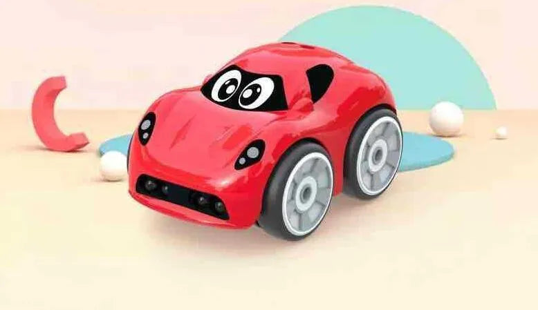 Electric children's toy car with somatosensory remote control, plastic construction, red colour, obstacle avoidance feature