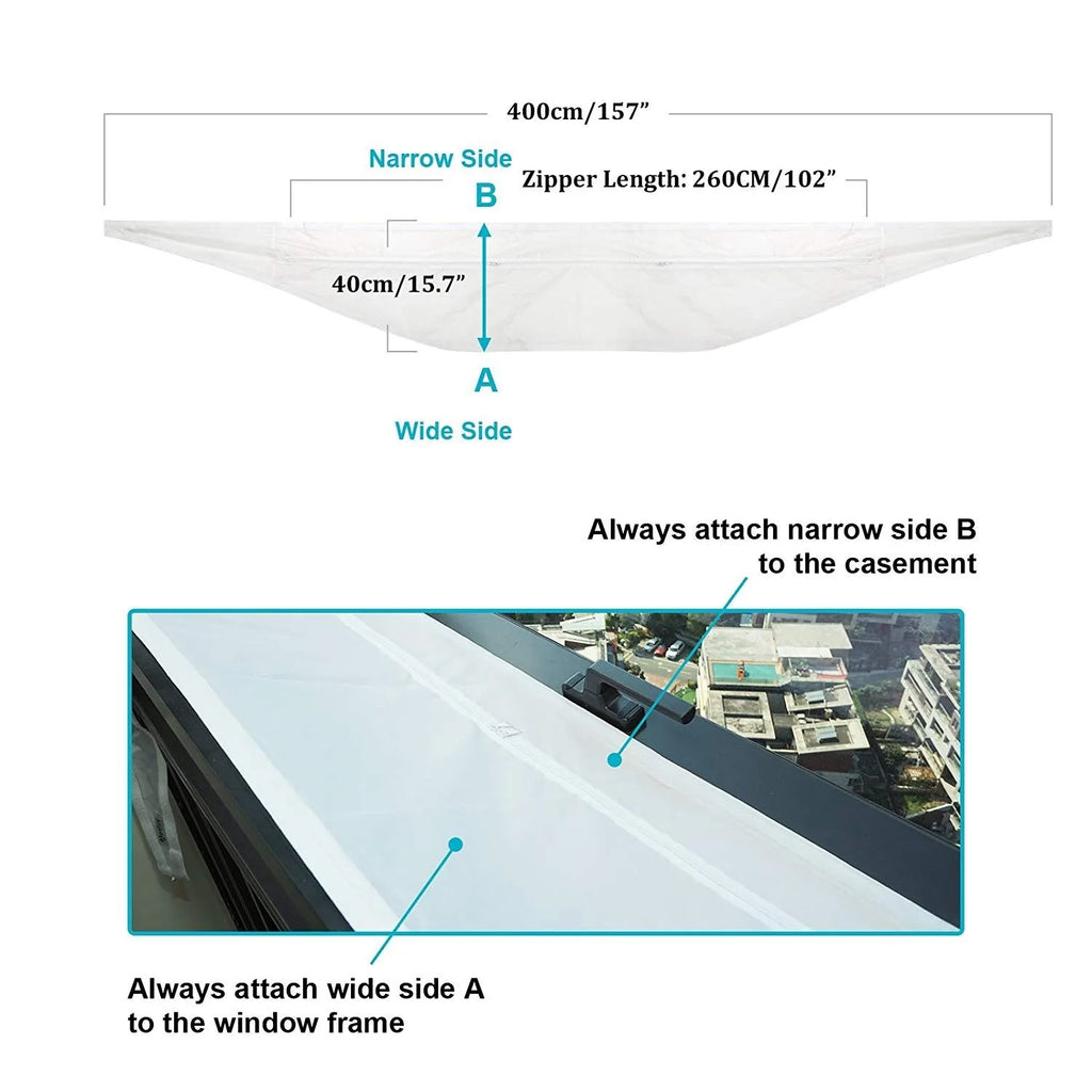 AirLock sealing plate window baffle for portable air conditioner 400 cm perimeter silver grey colour