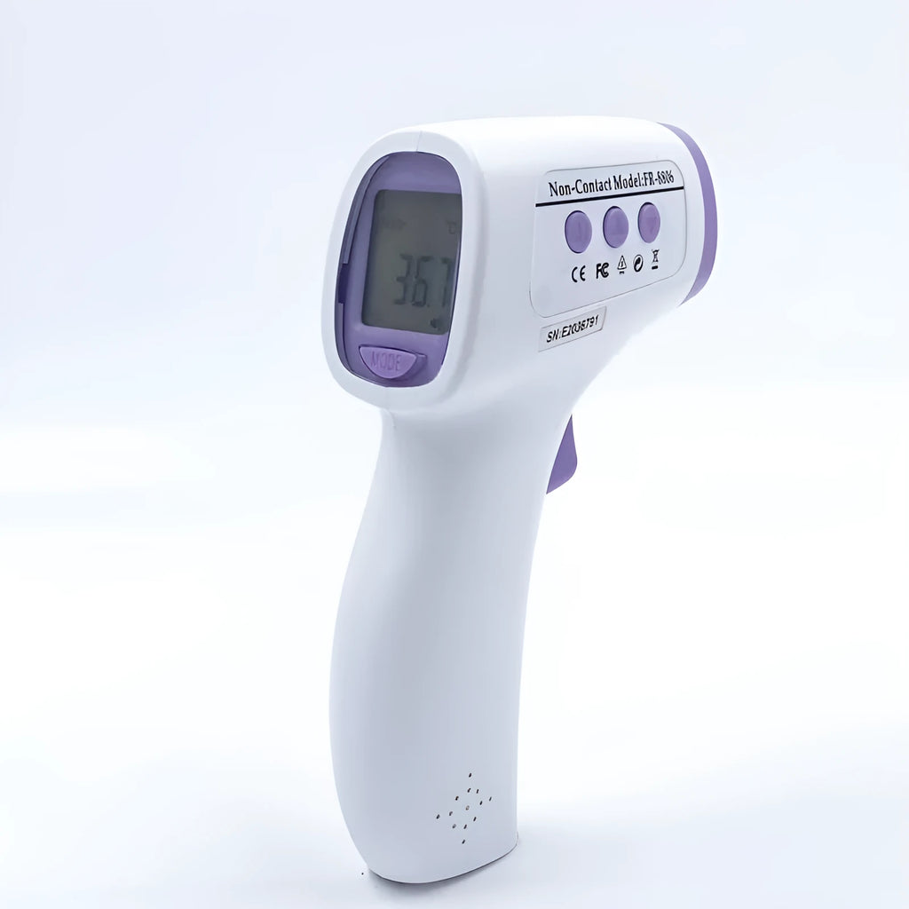 White digital non-contact infrared thermometer for forehead and ear temperature measurement