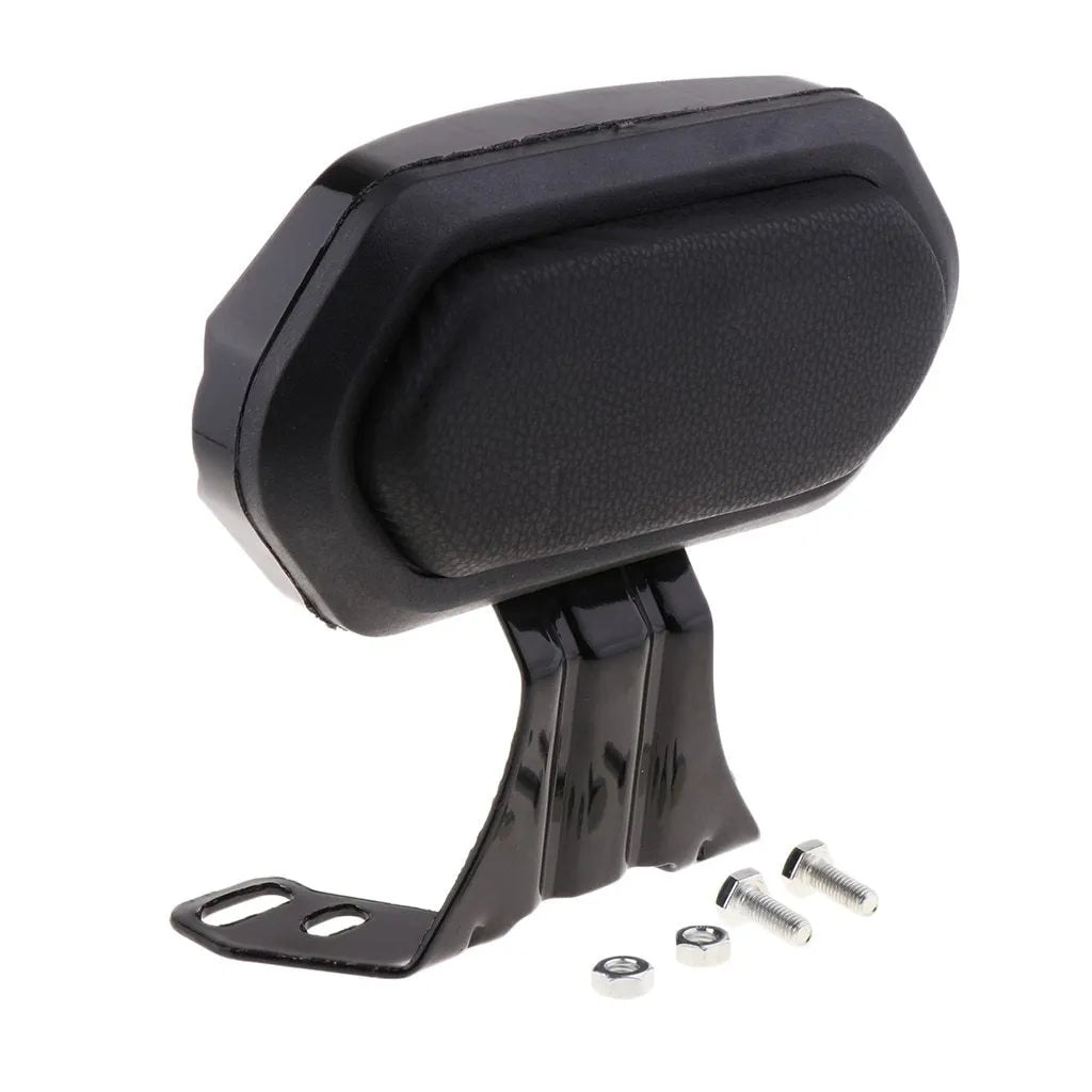Scooter backrest with metal and ABS bracket and leather padding in black