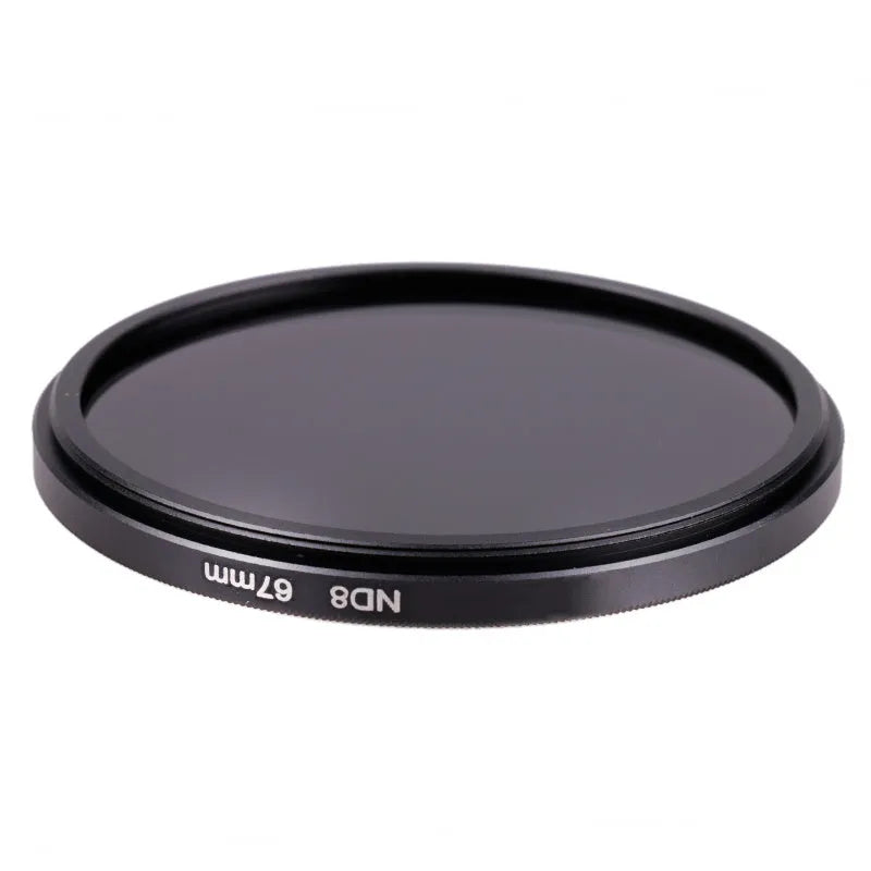 ND8 camera filter with aviation aluminium frame for 49mm to 82mm lenses