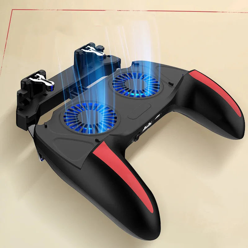 H10 mobile phone cooling fan attached to smartphone showing touch screen interface