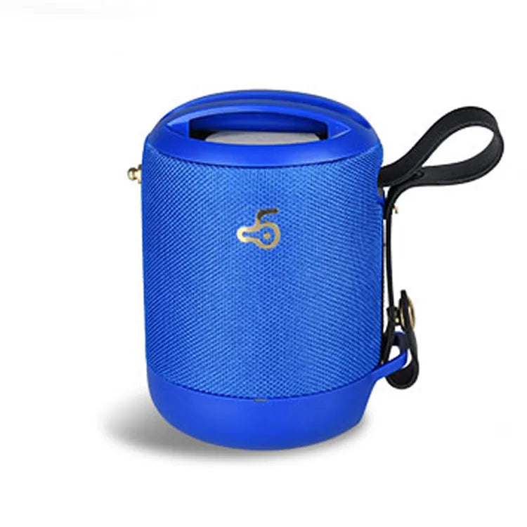 Waterproof portable Bluetooth speaker with leather texture in black, blue, camouflage, grey, or red colours