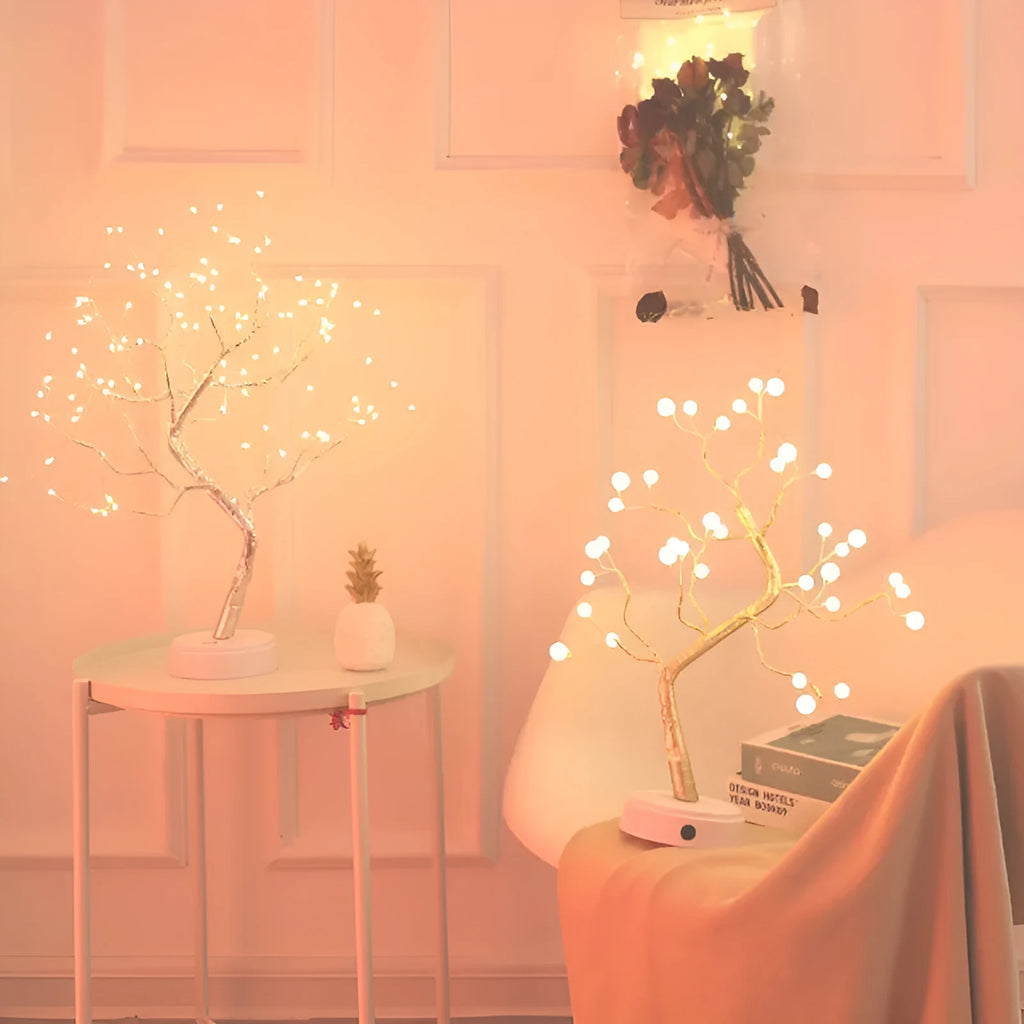 Christmas tree light with touch control, 108 LED firefly lights, USB powered decoration