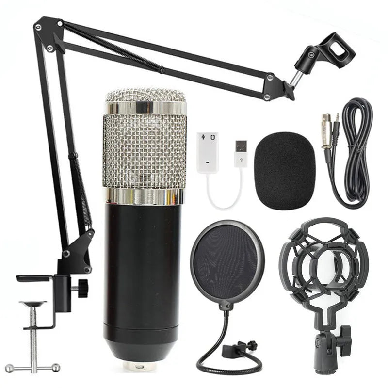 BM-800 condenser microphone in multiple colour options with electroplated mesh head