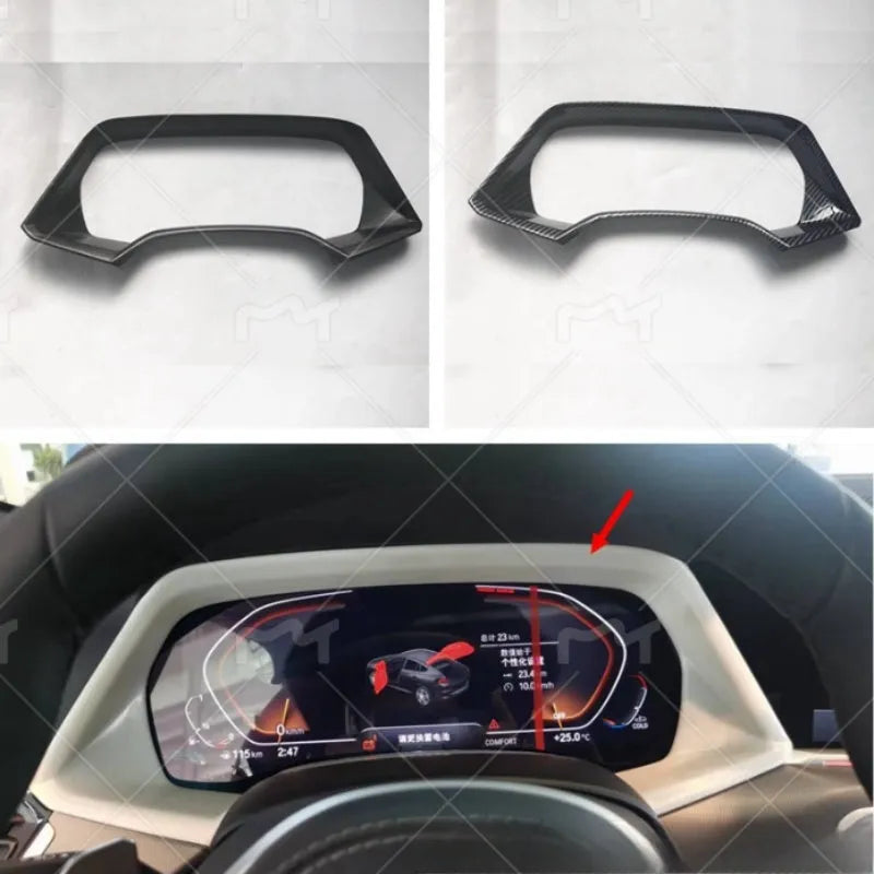 Dashboard decorative frame for BMW X5L in carbon fibre or peach wood finish
