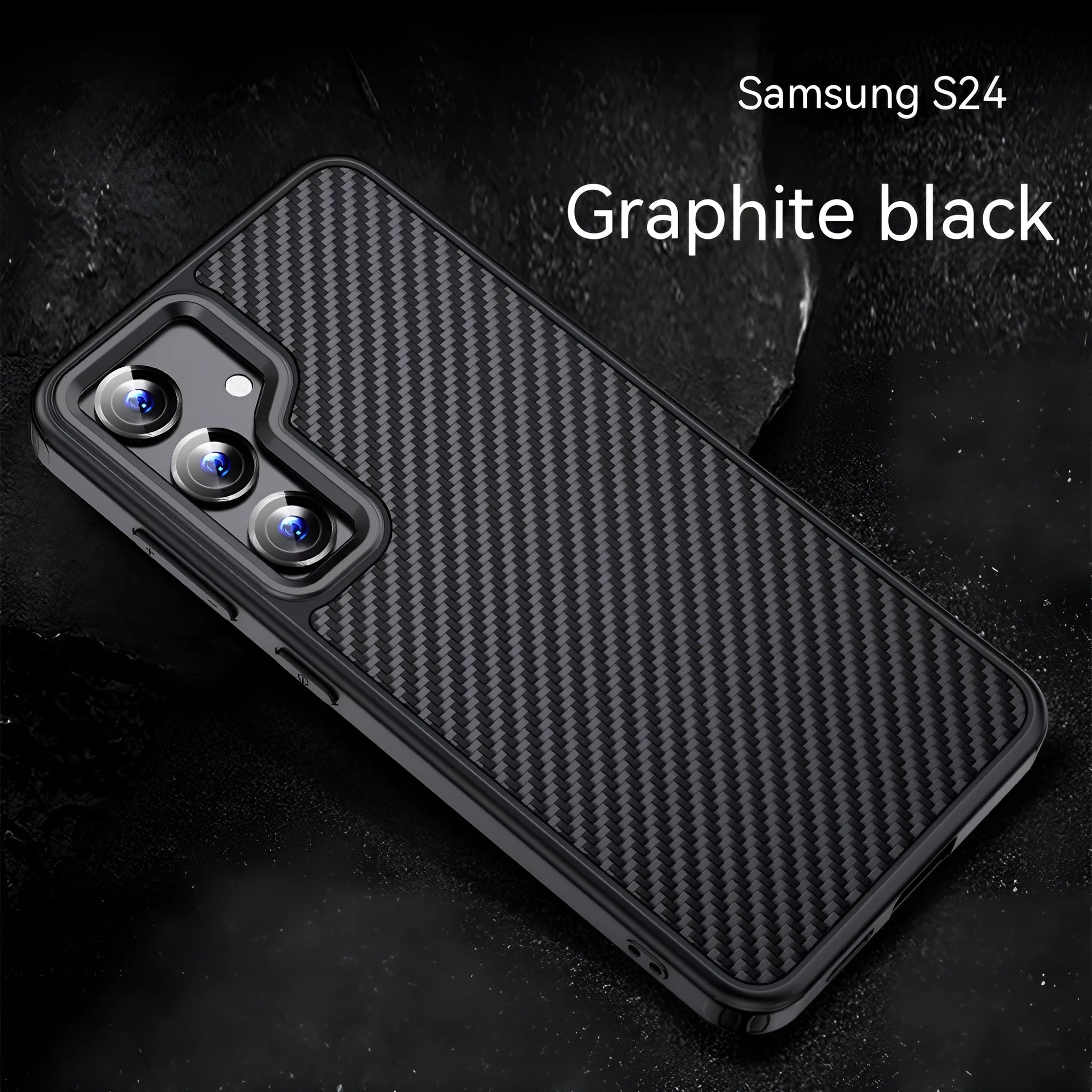 Aramid fibre frosted phone case magnetic shell for Samsung S23 S24 series black
