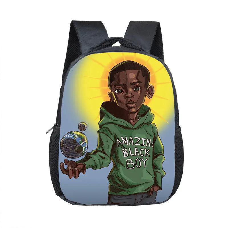 Children cartoon school bag in polyester with double straps and zipper closure, five cartoon styles available