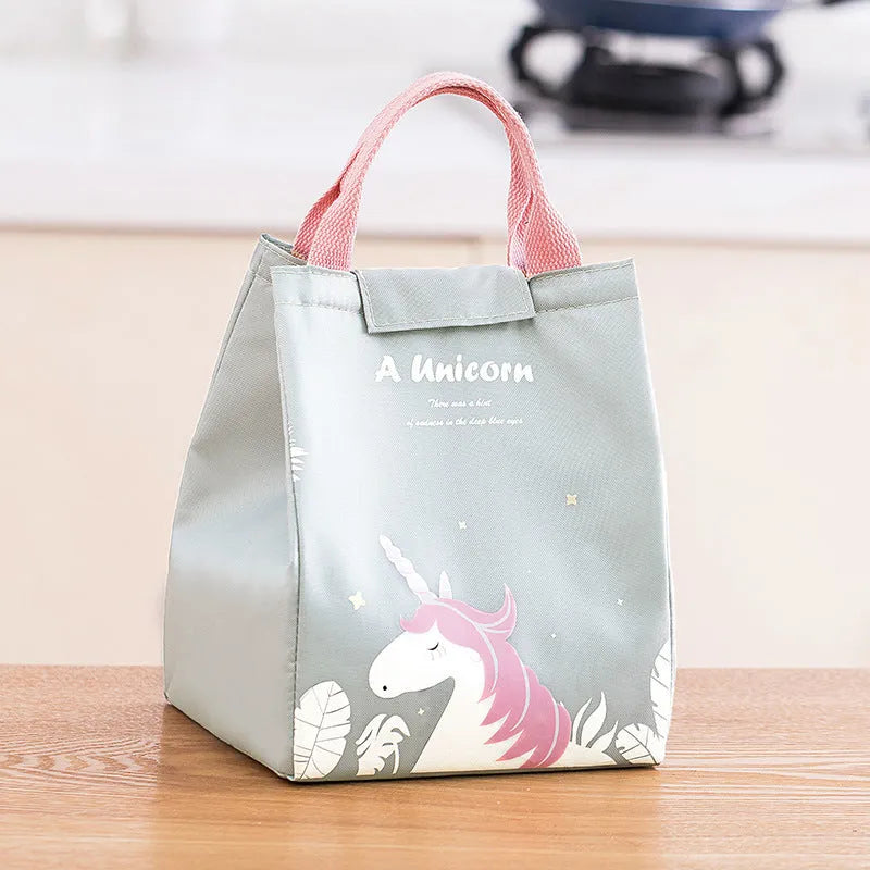 Portable thermal insulation lunch box bag with Oxford cloth construction in multiple colour patterns