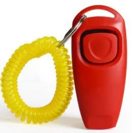 Multifunctional 2-in-1 dog training clicker and whistle in black, PC material, 7.5cm length
