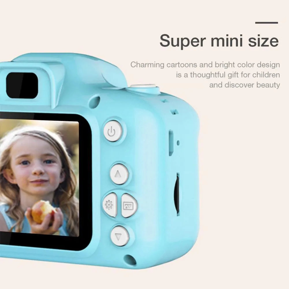Children's HD digital waterproof camera in blue with 2.3-inch screen and 800W pixel lens