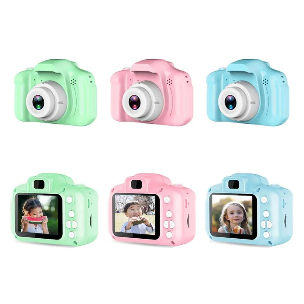 Children's HD digital waterproof camera in blue with 2.3-inch screen and 800W pixel lens