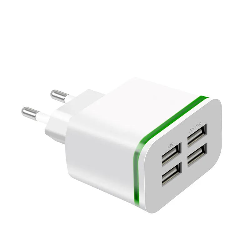 Universal travel charging head with EU plug, USB interface, and ABS shell in black
