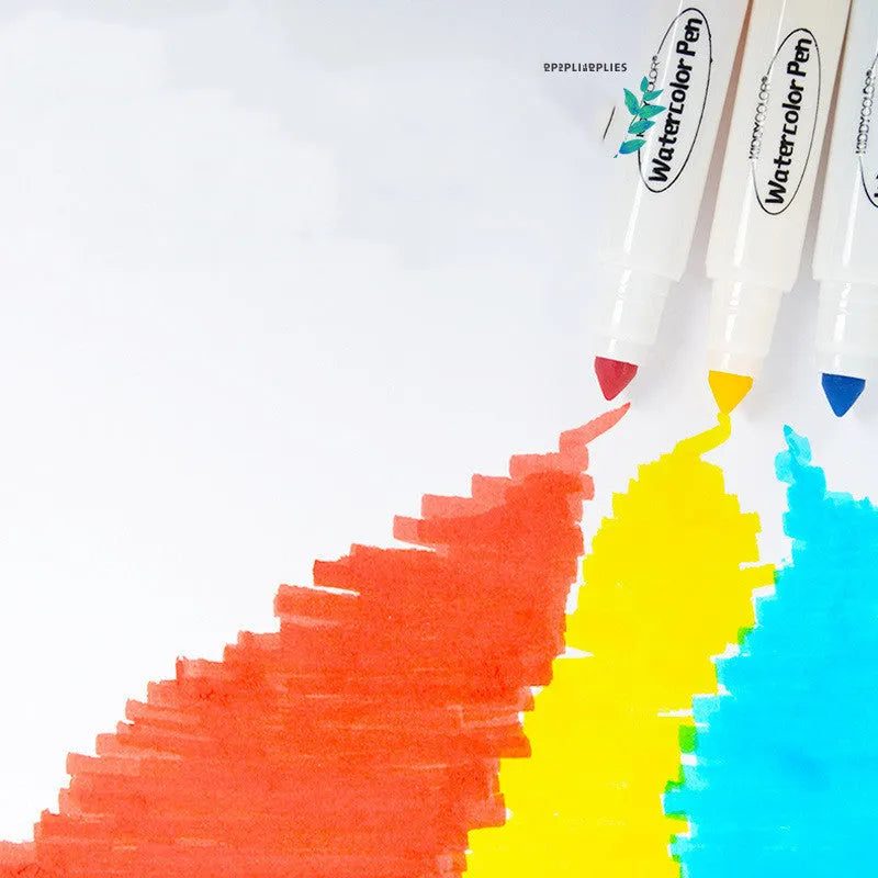 Children's washable brush pen set showing 36 and 48 colour watercolour marker options