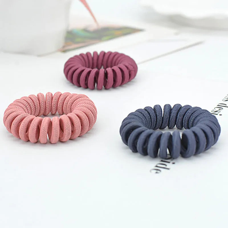 Japanese Korean simple base hair rope handmade women's hair tie in 8 colours bulk pack of 2