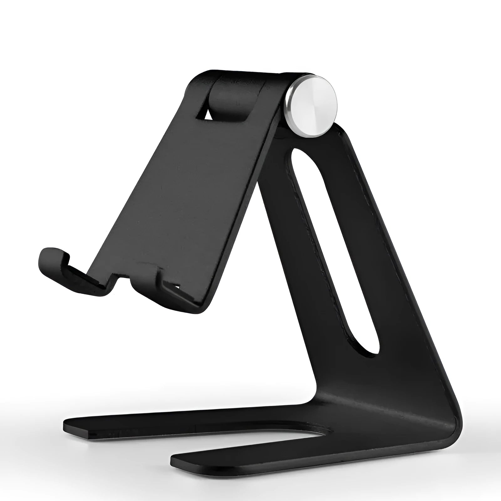 Aluminium alloy desktop stand for mobile phone and tablet in silver colour