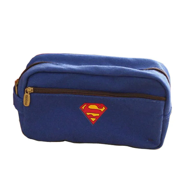 Large multifunctional stationery bag pencil case in grey, 8x9x7 inches with zip closure and side gusset