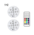 13-LED submersible light with suction cup in pool showing 16 colours