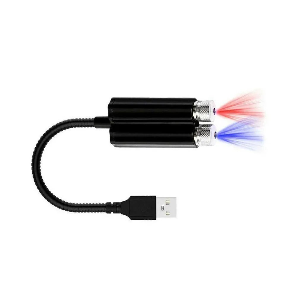 Starry sky projector lamp for car dashboard, ABS, USB, laser light, red purple colour