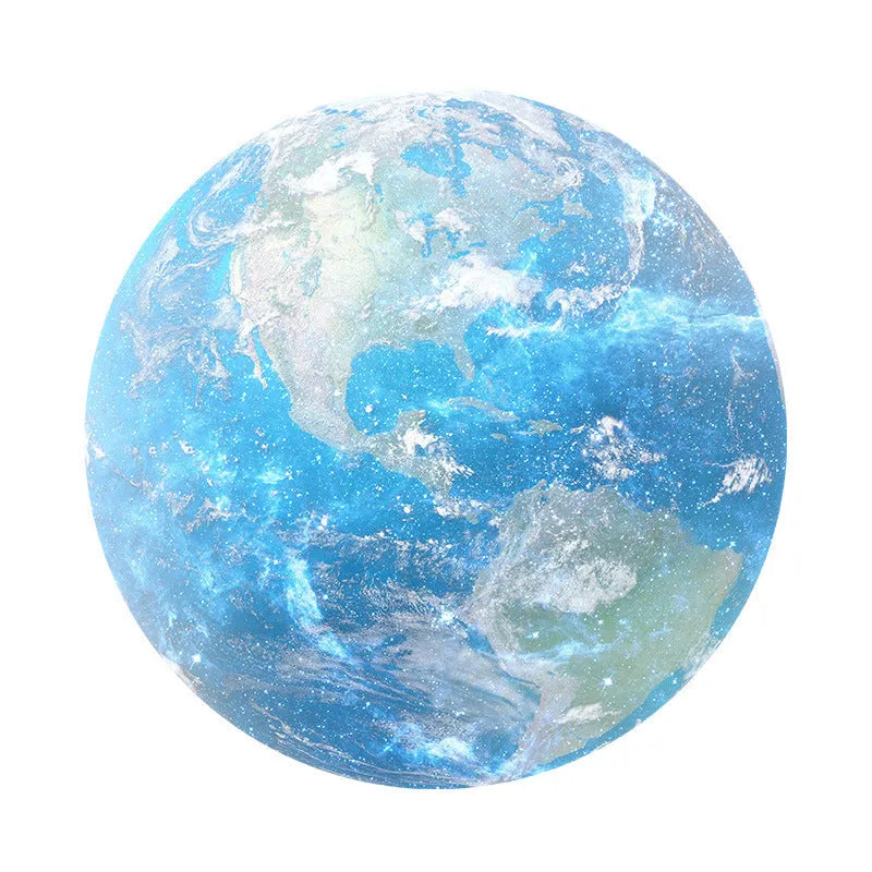 Square 220mm natural rubber mouse pad with silk cloth surface showing planet pattern design