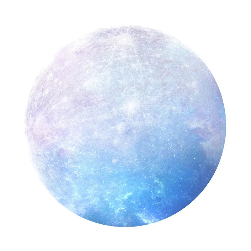 Square 220mm natural rubber mouse pad with silk cloth surface showing planet pattern design