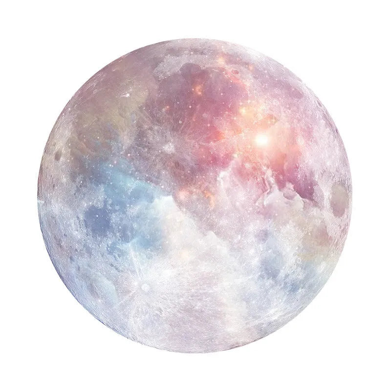 Square 220mm natural rubber mouse pad with silk cloth surface showing planet pattern design