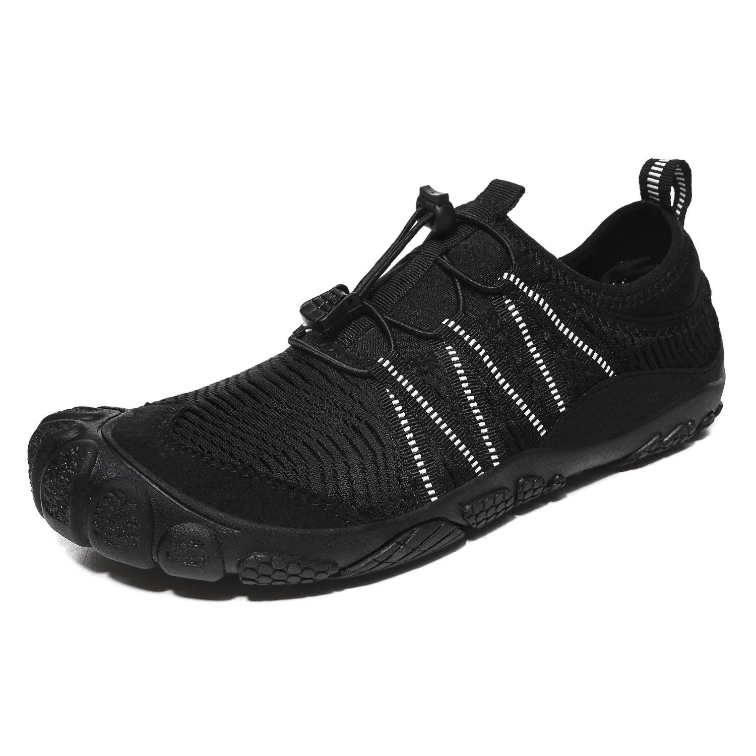 Cross border outdoor river tracing shoes with elastic fastening in black, grey, blue and purple colours
