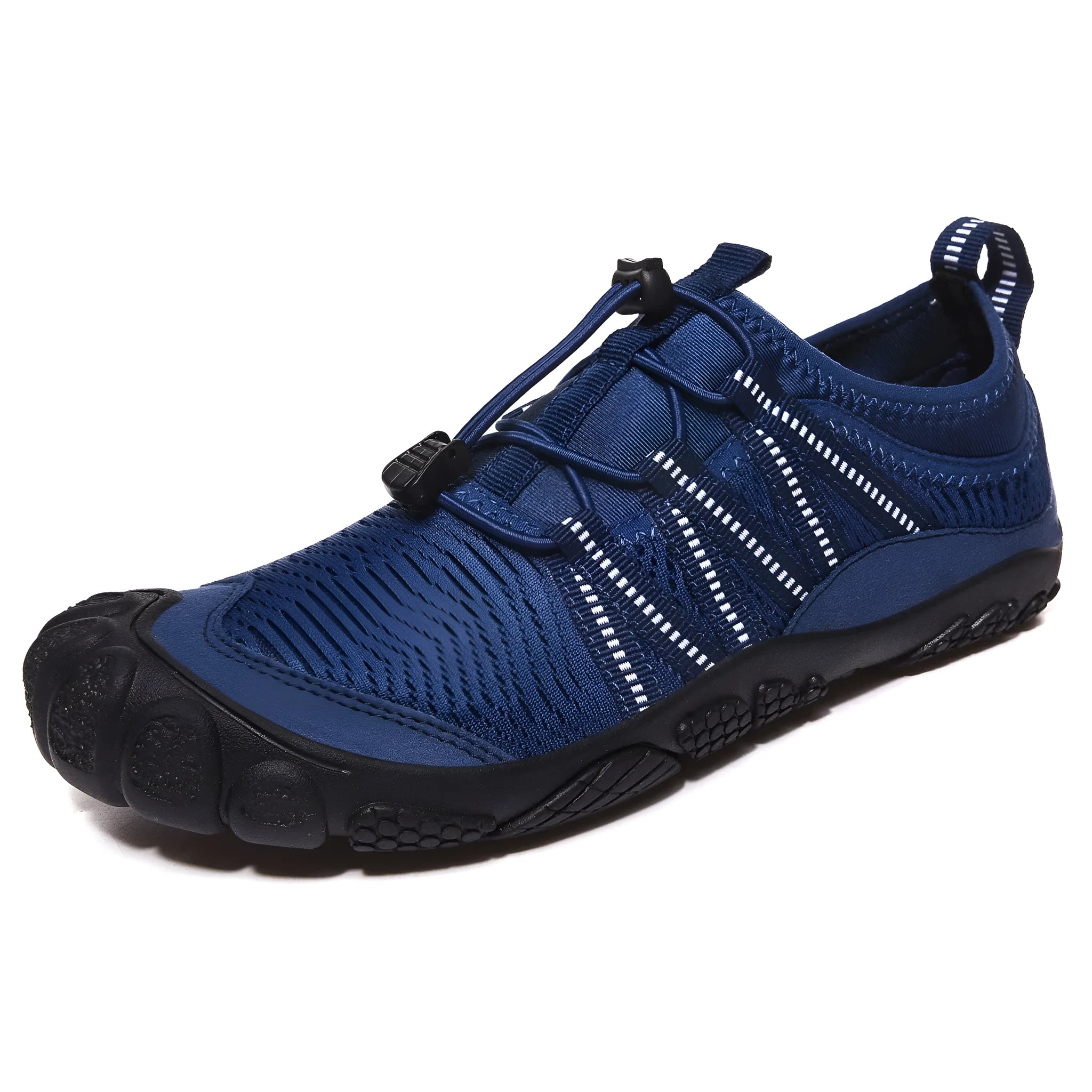 Cross border outdoor river tracing shoes with elastic fastening in black, grey, blue and purple colours