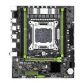 X79 MicroATX motherboard with 2011 pin socket, dual DDR3 slots, SATA3 ports, and 10 USB connectors