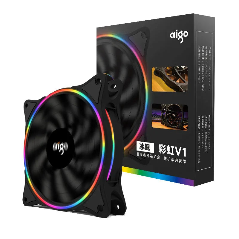 Patriot Rainbow V1 black desktop host computer case fan for internal cooling
