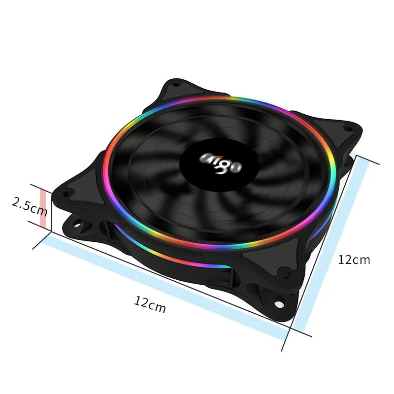 Patriot Rainbow V1 black desktop host computer case fan for internal cooling