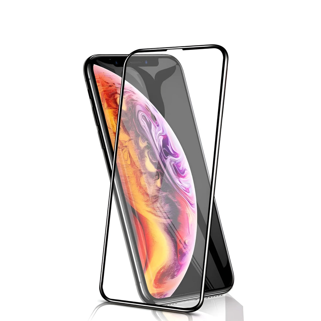 Black tempered glass anti-fingerprint HD screen protector for iPhone models