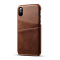Leather business phone case compatible with Apple iPhone X to 11 series, black colour, back cover style
