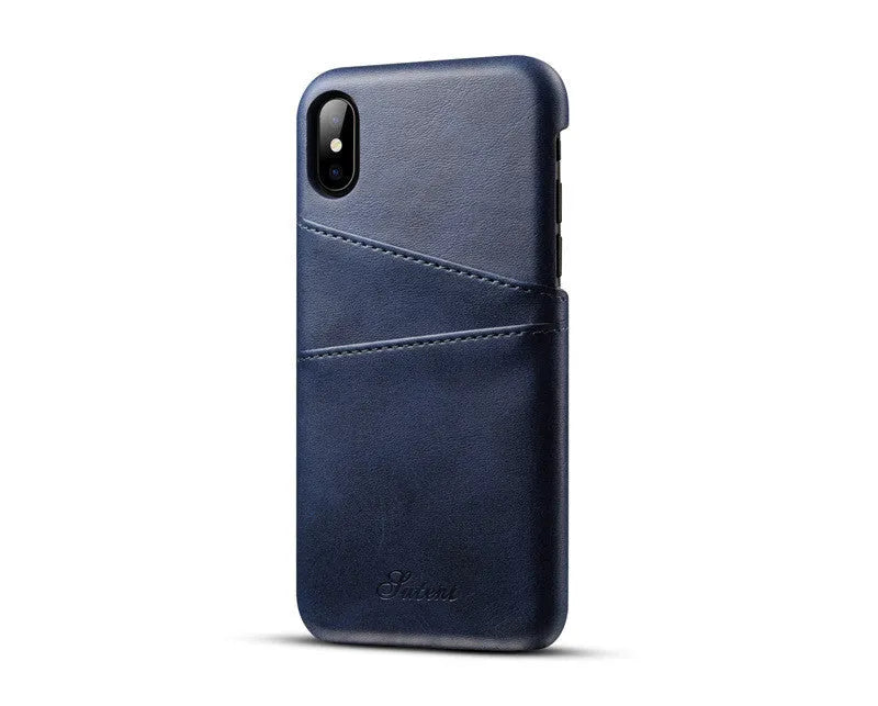 Leather business phone case compatible with Apple iPhone X to 11 series, black colour, back cover style